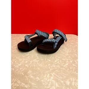 Teva Blue & Gray Nylon Sandals, Women's Size 7/EUR 37.5